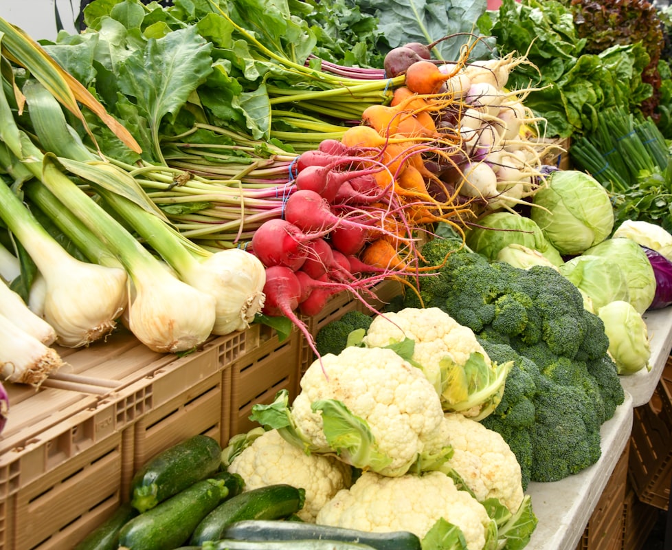 Colorful root vegetables including carrots and parsnips